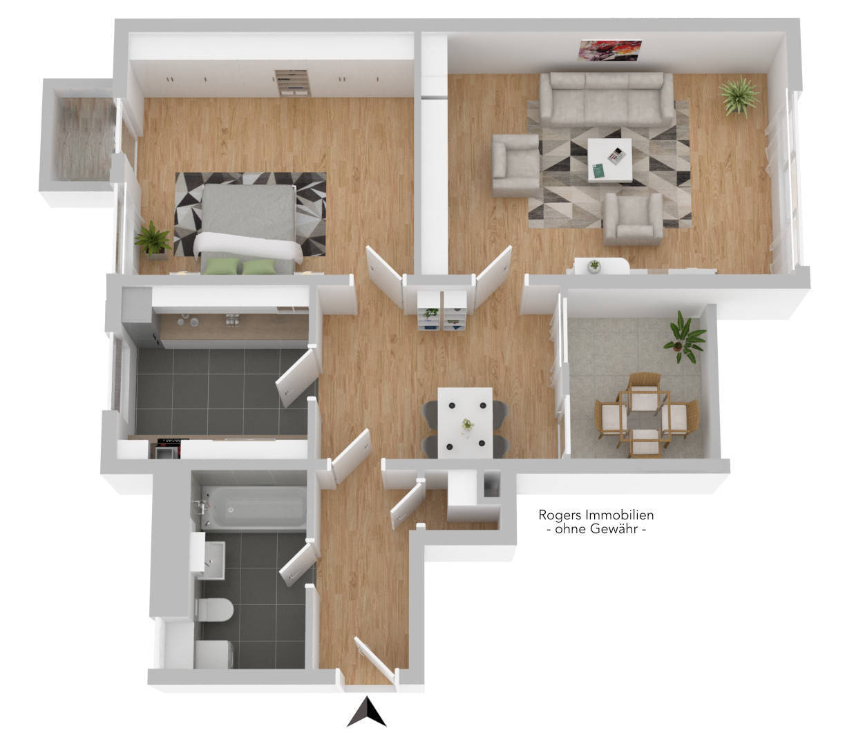 Grundriss 3D Wohnung Hadern Grundriss 3D Wohnung Hadern