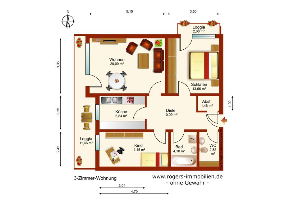 München Perlach Immobilienmakler, Wohnung, grundriss