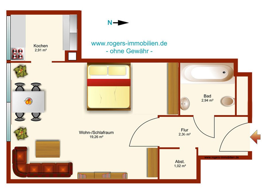 München Solln Immobilienmakler, Wohnung verkaufen, Grundriss
