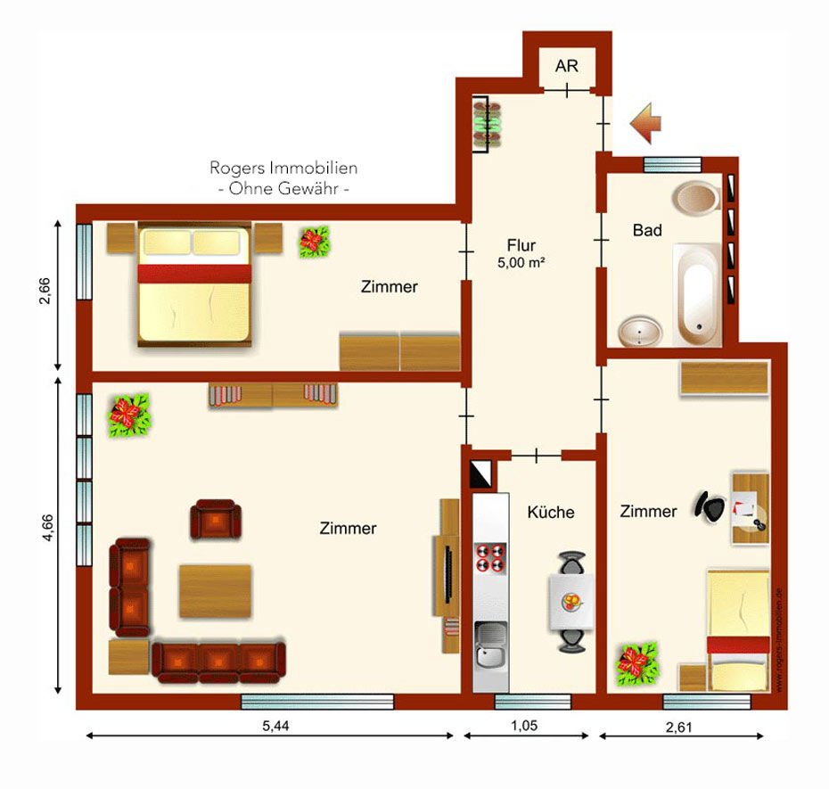 München Solln Immobilienmakler, Wohnung verkaufen, Grundriss