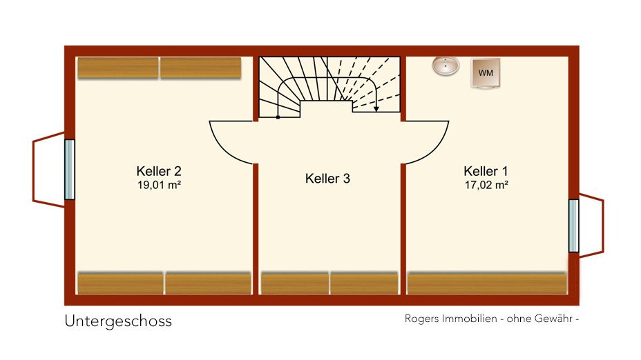 München Feldmoching Immobilienmakler, Reihenhaus verkaufen, Grundriss Kellergeschoss