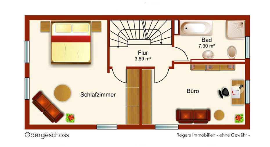 München Feldmoching Immobilienmakler, Reihenhaus verkaufen, Grundriss Obergeschoss