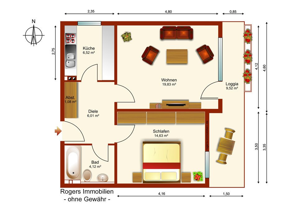 München Perlach Immobilienmakler, Wohnung, grundriss