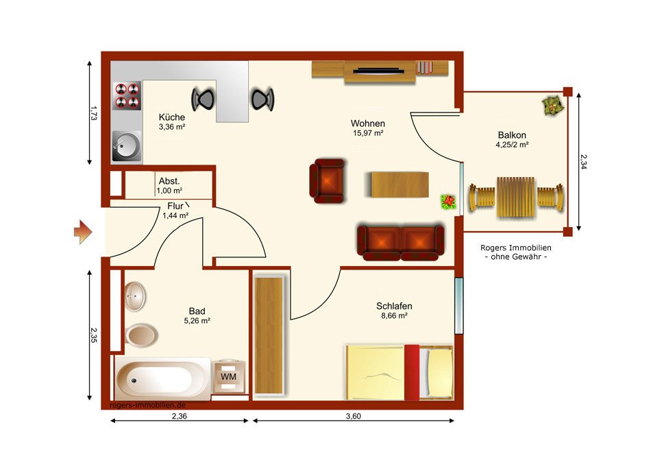München Perlach Immobilienmakler, Wohnung, grundriss