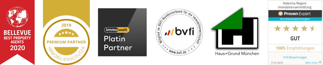 Auszeichnungen 2019 von Bellevue, Immobiliensout24, Immobilienwelt, Haus und Grund, bvfi und Proven Auszeichnungen 2019 von Bellevue, Immobiliensout24, Immobilienwelt, Haus und Grund, bvfi und Proven