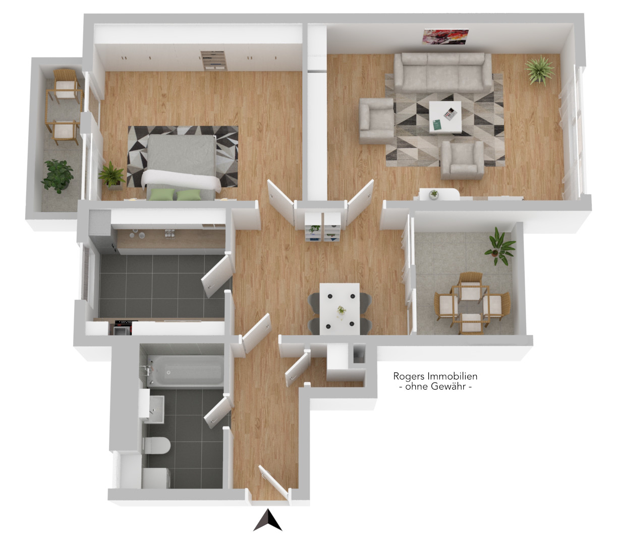 Hadern Wohnung 3D Grundriss Hadern Wohnung 3D Grundriss