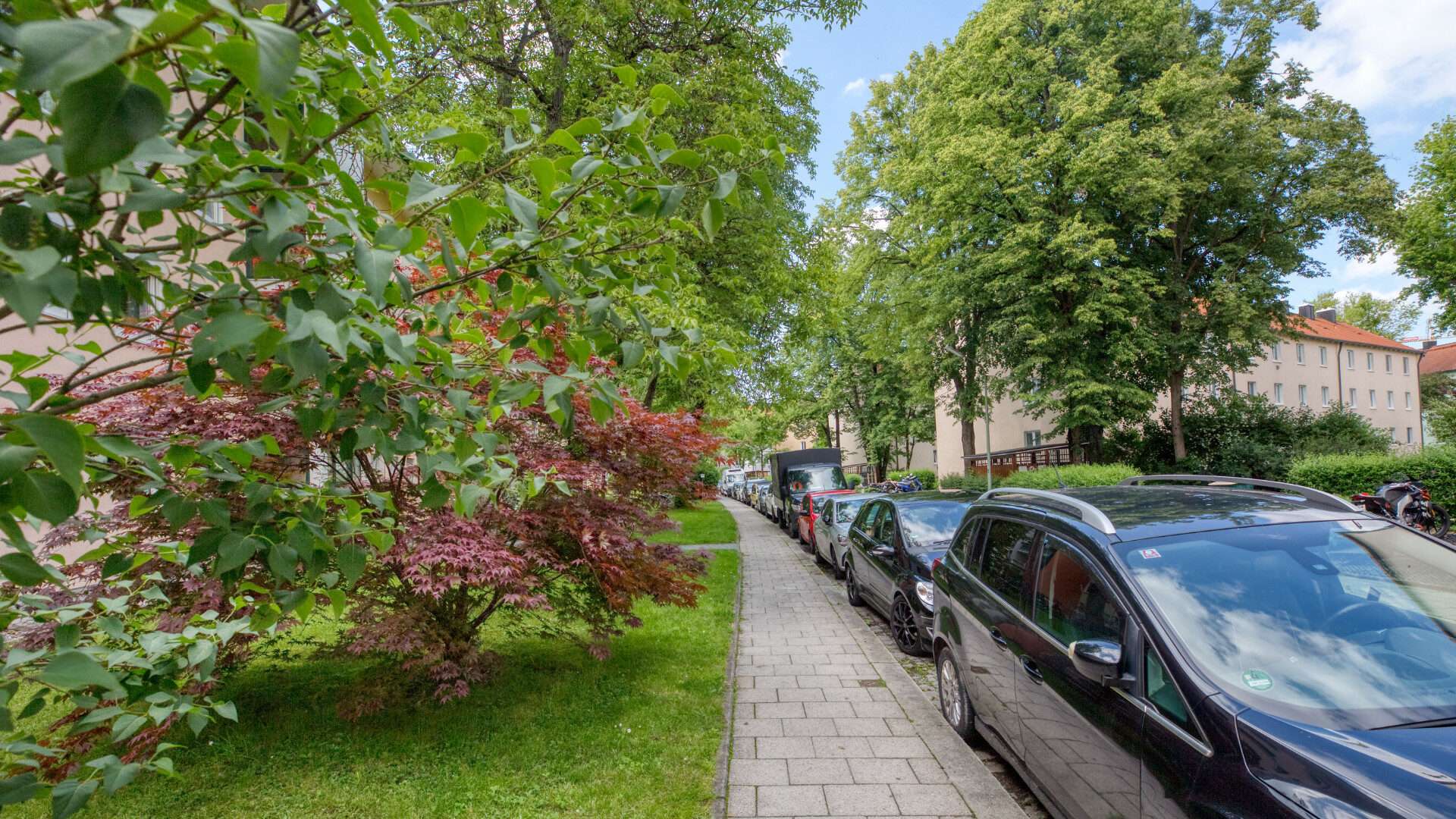 Anliegerstraße in München Moosach