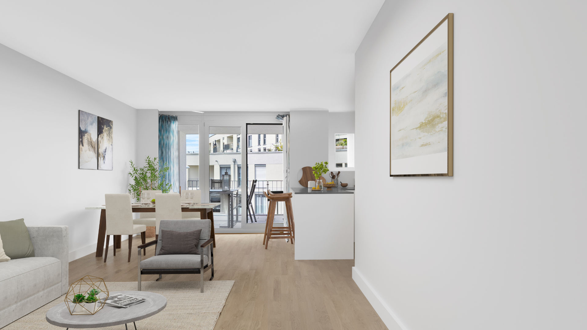 Aubing Wohnung kaufen Wohnzimmer Visualisierung
