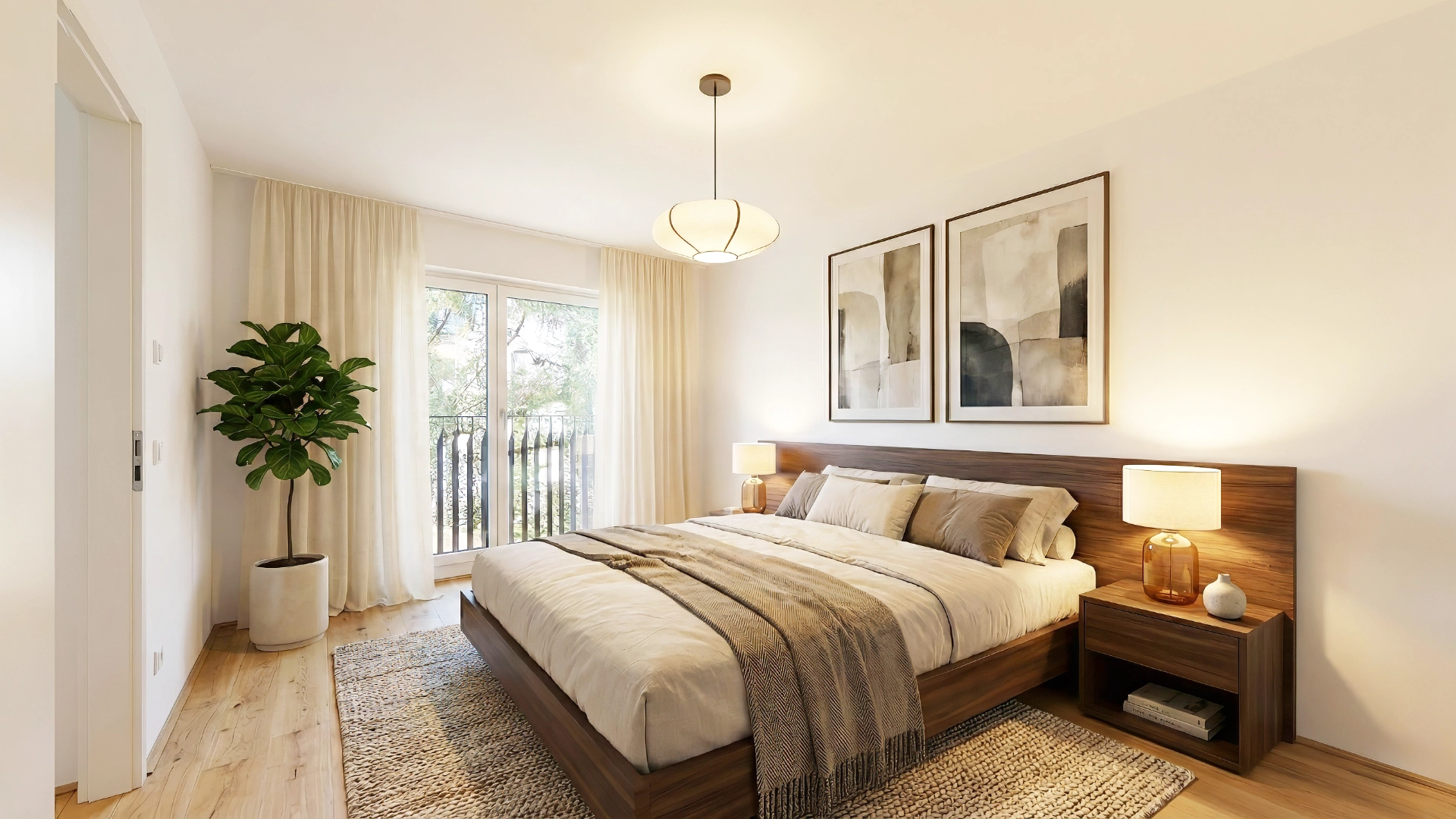So lässt sich das Schlafzimmer mit bodentiefem Fenster einrichten