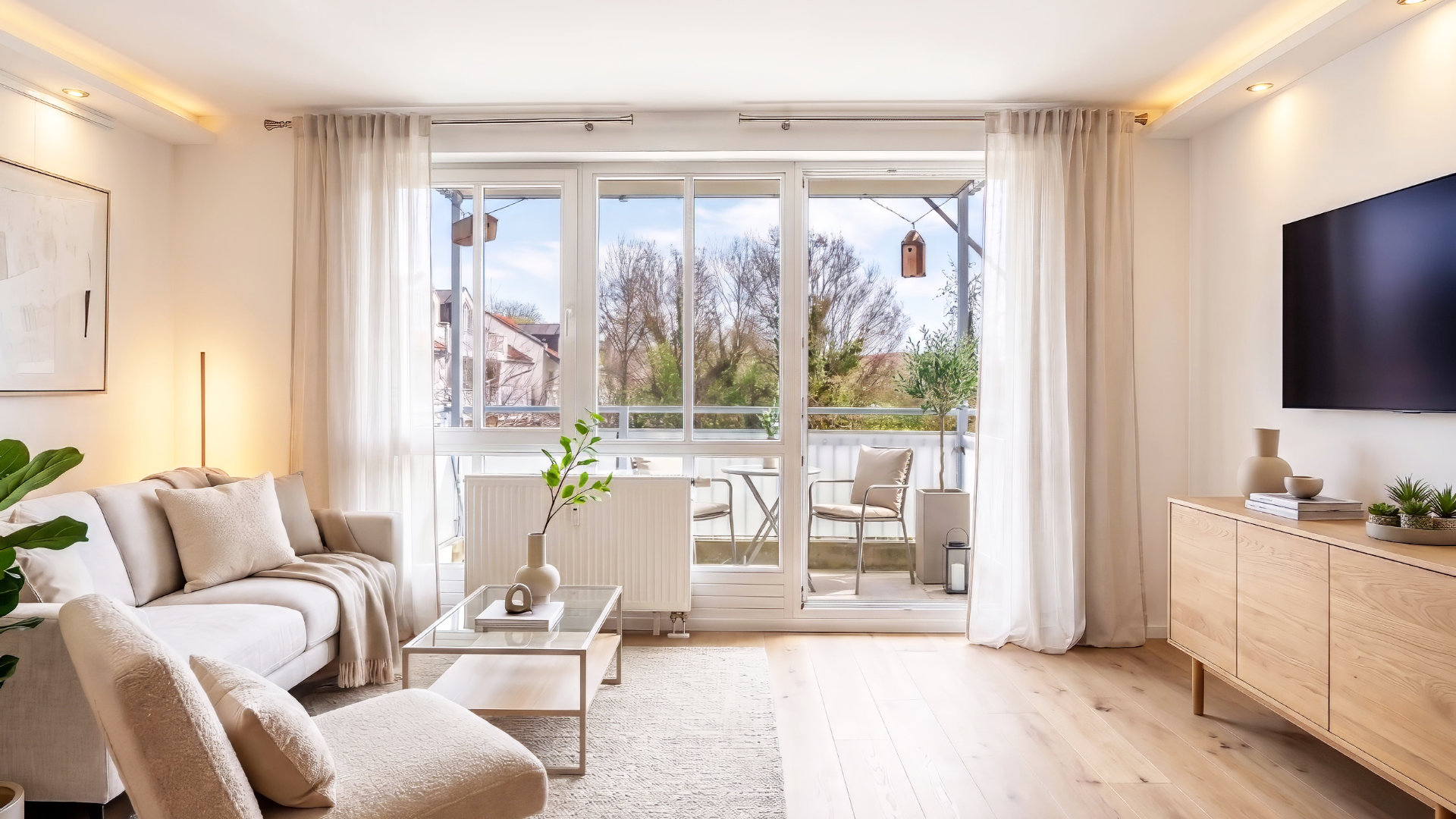 München Feldmoching Wohnung kaufen Wohnzimmer Visualisierung