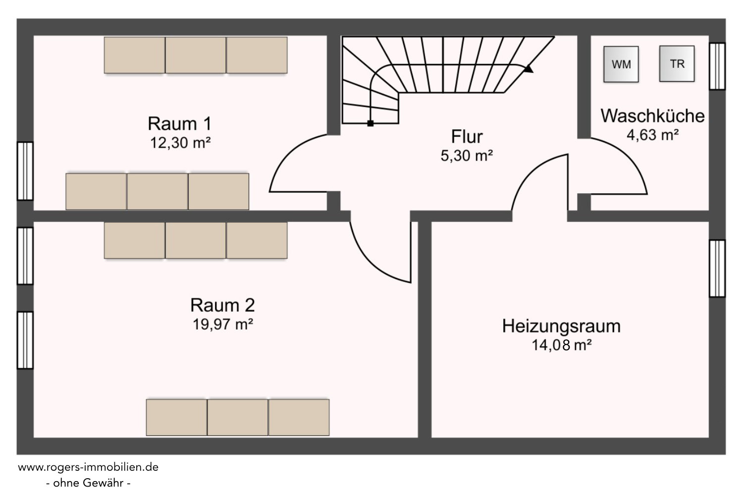 grundriss-untergeschoss DHH in München-Obermenzing zum Kauf | Grundriss Untergeschoss