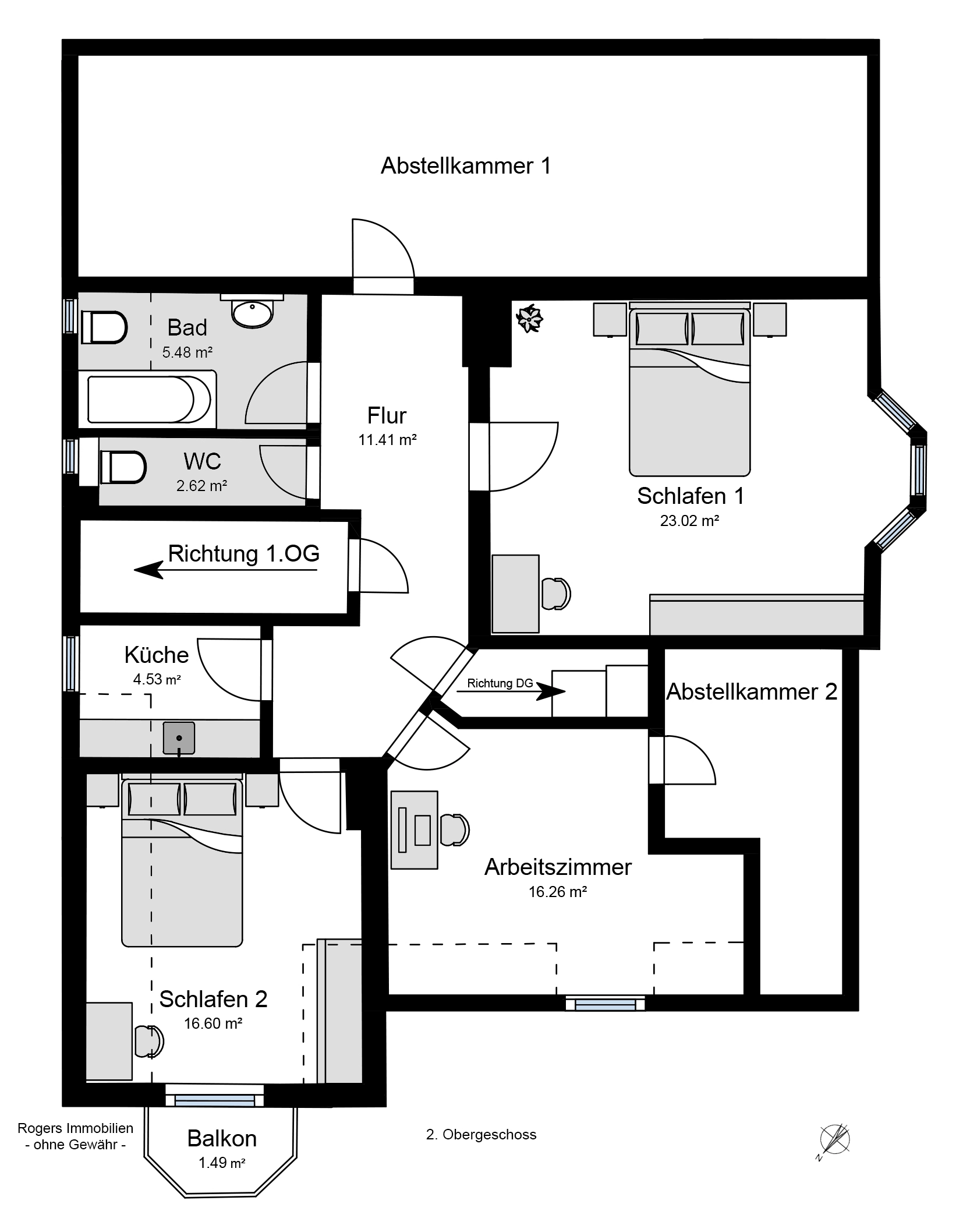 Feldafing Villa kaufen Grundriss 2 Obergeschoss