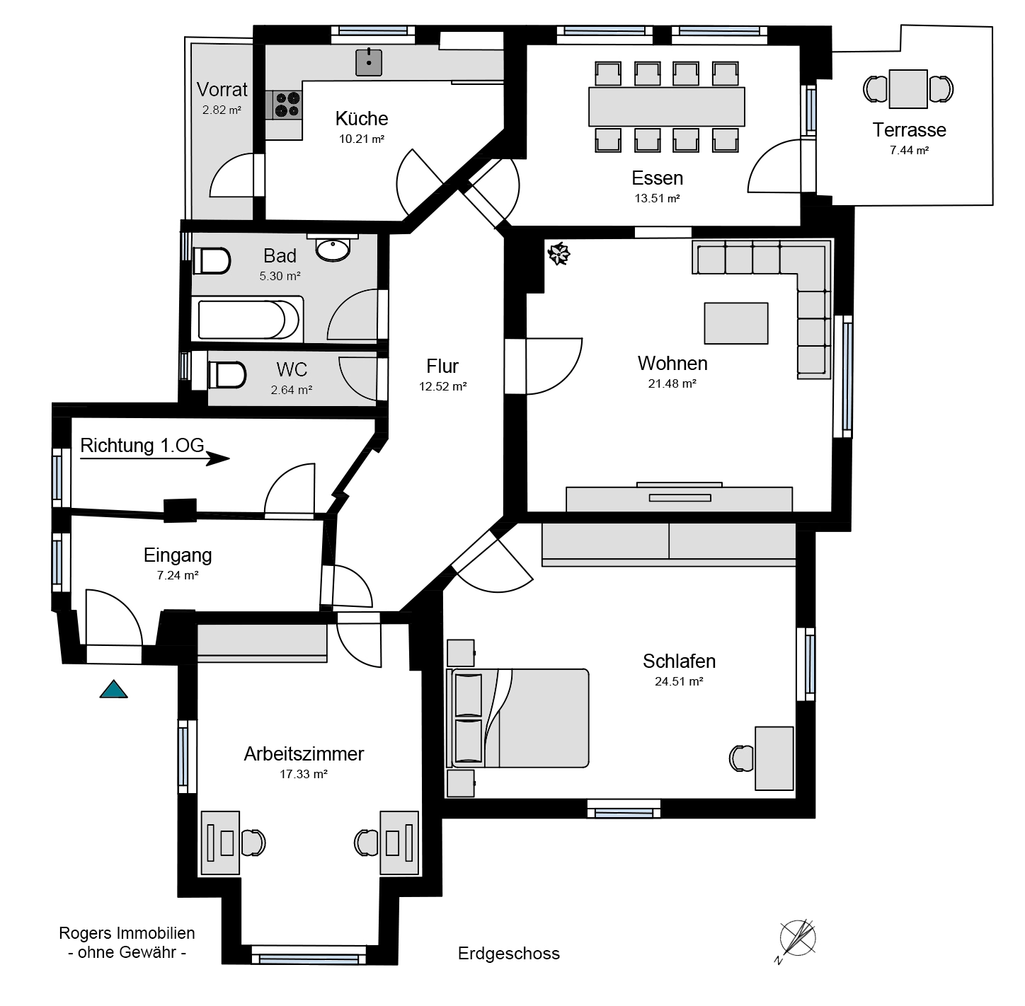 Feldafing Villa kaufen Grundriss EG