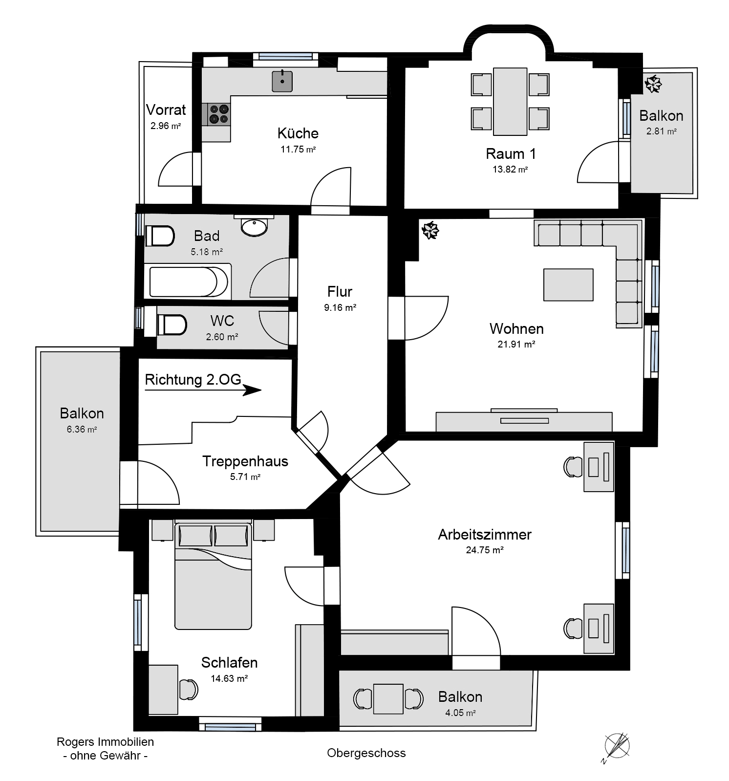 Feldafing Villa kaufen Grundriss OG